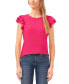 Women's Ruffled Flutter-Sleeve Short Sleeve Knit Top