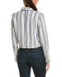 Фото #2 товара Central Park West Jude Crop Double-Breasted Linen-Blend Blazer Women's Blue Xs