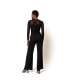 ფოტო #2 პროდუქტის Women's Stretch Crepe High Waist Wide-Leg Pants