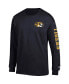 Men's Black Missouri Tigers Team Stack Long Sleeve T-shirt