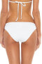 Becca Women's 236989 Loreto Ribbed Bikini Bottoms White Swimwear Size L