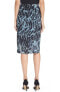 Фото #2 товара Halston Heritage Women's Feathers print Chiffon Skirt Black Blue Size 0