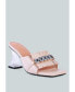 ფოტო #2 პროდუქტის Women's Deeba Diamante Embellishment Clear Spool Heel Sandals