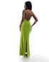 Фото #2 товара ASOS DESIGN knotted strap cami midi dress in lime