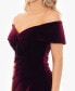 Фото #7 товара Women's Velvet Off-The-Shoulder Midi Dress