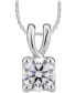ფოტო #1 პროდუქტის GIA Certified Diamond Solitaire Diamond 18" Pendant Necklace (1/2 ct. t.w.) in 14k White Gold
