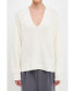 ფოტო #1 პროდუქტის Women's V-neckline Long Sleeve Sweater