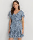 Women's Ruffled Chiffon Fit & Flare Dress