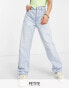 Фото #1 товара Bershka Petite high waisted dad jean in bleached wash