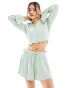 Фото #1 товара ASOS DESIGN co-ord textured flippy shorts in sage