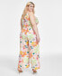 Фото #7 товара Women's Floral-Print Surplice Jumpsuit, XXS-4X, Created for Macy's