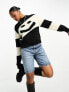 Фото #1 товара Monki knitted sweater with volume sleeves in glitter mono stripe yarn