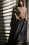 Zw collection pleated satin skirt