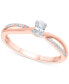 Diamond Oval-Cut Swirl Solitaire Engagement Ring (1/4 ct. tw) in 14k White, Yellow or Rose Gold