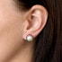 Silver earrings peony with real pearls Pavon 21041.1