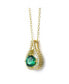 Фото #2 товара Sterling Silver 14K Gold Plated with Colored Cubic Zirconia Pendant Necklace