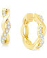 ფოტო #1 პროდუქტის Diamond Braided Hoop Earrings (1/5 ct. t.w.) in 14k Yellow Gold