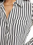 River Island striped satin shirt in black and white