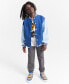 Фото #2 товара Little and Big Boys Cotton Denim Varsity Jacket, Created for Macy's