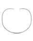 ფოტო #1 პროდუქტის Basic Simple Thin Flat Choker Slider Open Collar Contoured Statement Necklace For Women .925 Silver Sterling Add Pendant 2MM