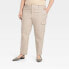 Women's Effortless Chino Cargo Pants - A New Day Tan 17