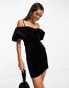 Фото #2 товара & Other Stories off-shoulder velvet mini dress in black