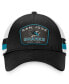 Фото #4 товара Men's Black/White San Jose Sharks Fundamental Striped Trucker Adjustable Hat