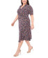 ფოტო #5 პროდუქტის Plus Size Floral-Print Wrap Midi Dress