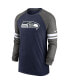 Фото #3 товара Men's College Navy, Charcoal Seattle Seahawks Performance Raglan Long Sleeve T-shirt