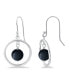 Фото #7 товара Silver Plated Multi Genuine Stone Circle Drop Earrings