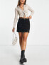 ASOS DESIGN bengaline mini skirt with split detail in black