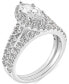 ფოტო #1 პროდუქტის GIA Certified Diamond Marquise & Round Halo Bridal Set (2-1/4 ct. t.w.) in 14k White Gold