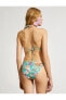 Фото #12 товара Üçgen Bikini Üstü Çiçekli Boyundan Bağlamalı Kaplı