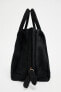 Hair-on leather bowling bag
