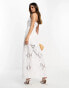 ASOS DESIGN mixed lace cutwork bandau midaxi dress in white