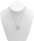 ფოტო #2 პროდუქტის Diamond Double Heart 18" Pendant Necklace (1/10 ct. t.w.) in Sterling Silver