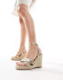 Фото #4 товара ASOS DESIGN Tiptoe cross strap espadrille wedge in gold