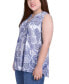 Фото #3 товара Plus Size Sleeveless Pintucked Blouse