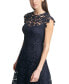 Фото #5 товара Plus Size Floral-Lace Boat-Neck Fit & Flare Dress
