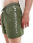 Armani EA7 verical side logo swim short in khaki green