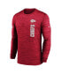 Фото #2 товара Men's Red Kansas City Chiefs 2024 Sideline Velocity Performance Long Sleeve T-Shirt