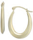 ფოტო #1 პროდუქტის Oval Tapered Small Hoop Earrings in 10k Gold