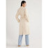 Scoop Trench Coat Women's Cream Padded Shoulders Slit Notch Faux Leather XXL 20