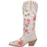 Фото #3 товара Dingo Poppy Floral Snip Toe Cowboy Womens Multi, Off White Casual Boots DI732-1
