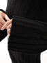 Фото #3 товара NA-KD wide rib knitted mini dress in black