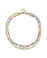 Фото #1 товара 14k Yellow Gold Plated Multi-Color Beads Bracelet with Freshwater Pearls and an Outer Link Chain for Kids