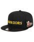 Men's Black Golden State Warriors Post-Up Pin Mesh 9FIFTY Snapback Hat