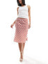 Фото #1 товара ASOS DESIGN 90's length satin skirt in red stripe print