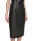 ფოტო #3 პროდუქტის Women's Faux-Leather Midi Skirt