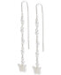 Silver-Tone Mother-of-Pearl Butterfly Threader Earrings
